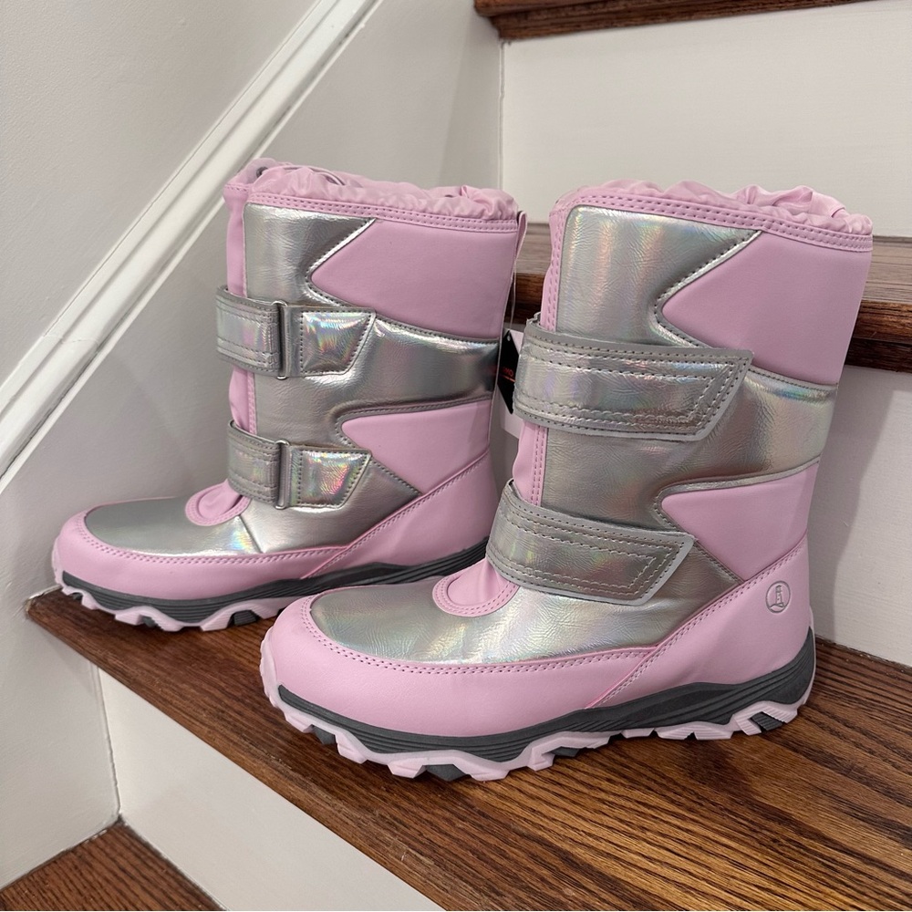 Lands’ End Youth Pink Thermolite Snow Boots Size US 7 (EU 39) New With Tags